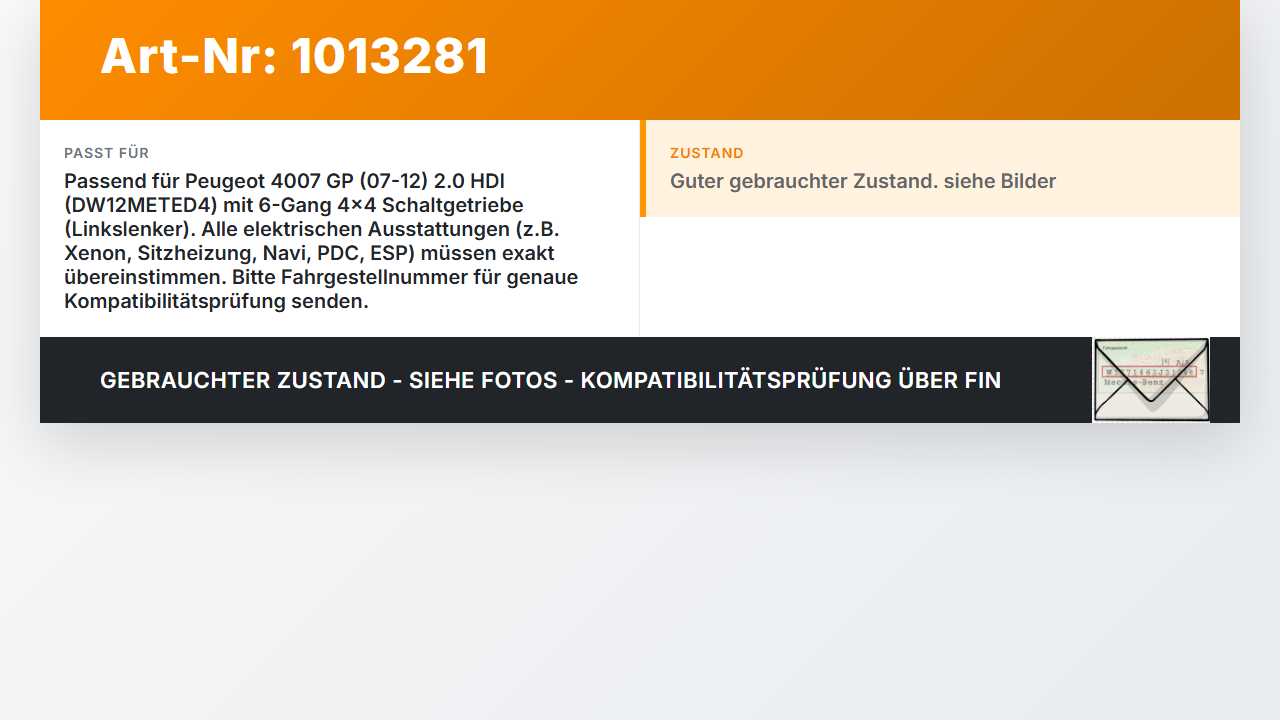 Peugeot 4007 GP 07-12 HDI 2,0 100KW Sicherungskasten Zentralelektrik Peugeot 4007 GP 07-12 27.09.2007 8637A318... Vorschau 3