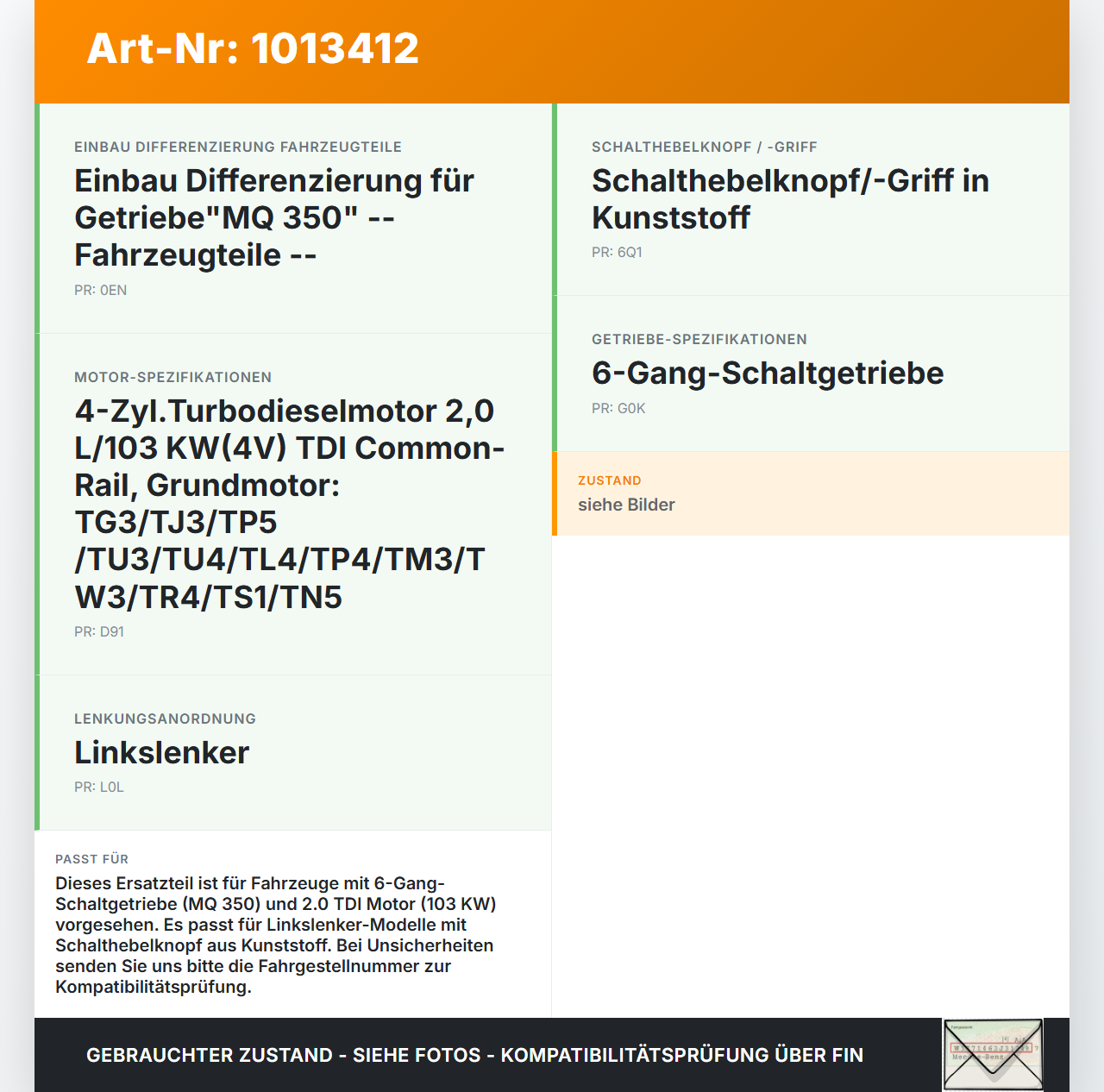 VW Beetle 5C 11-16 TDI 2,0 103KW Schaltkulisse Schalthebel VW Beetle 5C 11-16 12.02.2015 1K0711049CD gebraucht Vorschau 3