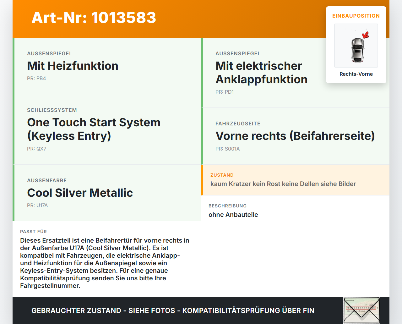 Mitsubishi Outlander III 12-15 Tür Beifahrertür Rechts Vorne U17A Mitsubishi Outlander III 12-15 22.09.2015... Vorschau 3