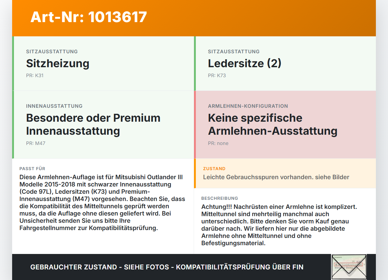 Mitsubishi Outlander III 12-15 Armlehne Mittelarmlehne Auflage Mitsubishi Outlander III 12-15 22.09.2015 gebraucht Vorschau 3