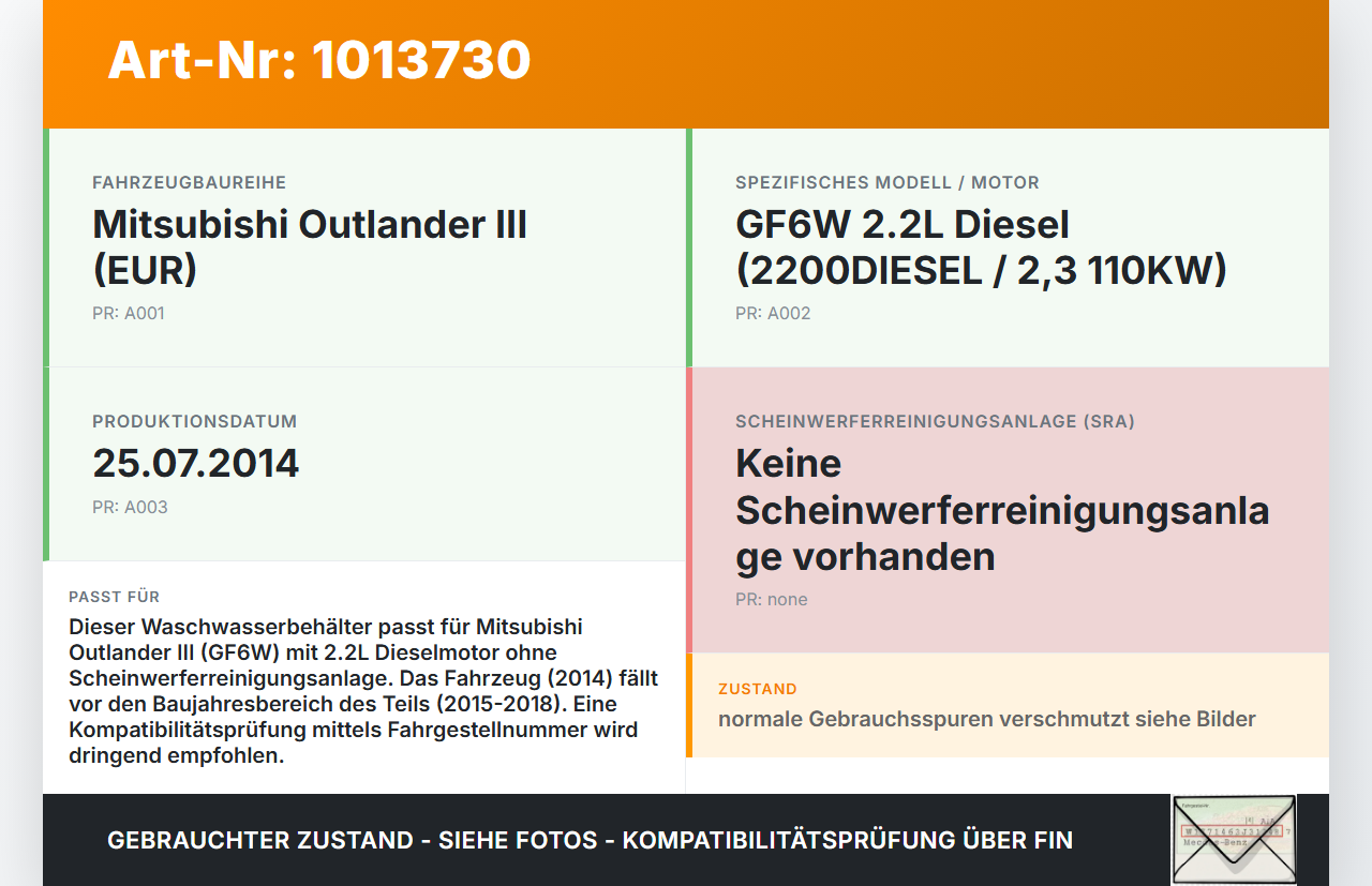 Mitsubishi Outlander III 12-15 2,3 110KW Waschwasserbehälter Wasserbehälter Wischwasserbehälter Mitsubishi... Vorschau 3