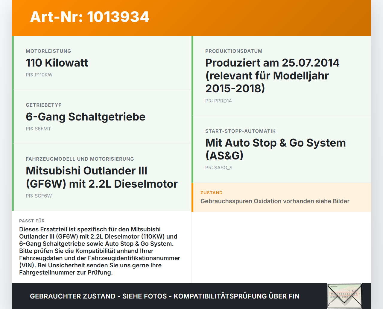 Mitsubishi Outlander III 12-15 2,3 110KW GF6W Unterdruckpumpe Vakuumpumpe Mitsubishi Outlander III 12-15 22.09.2015... Vorschau 3
