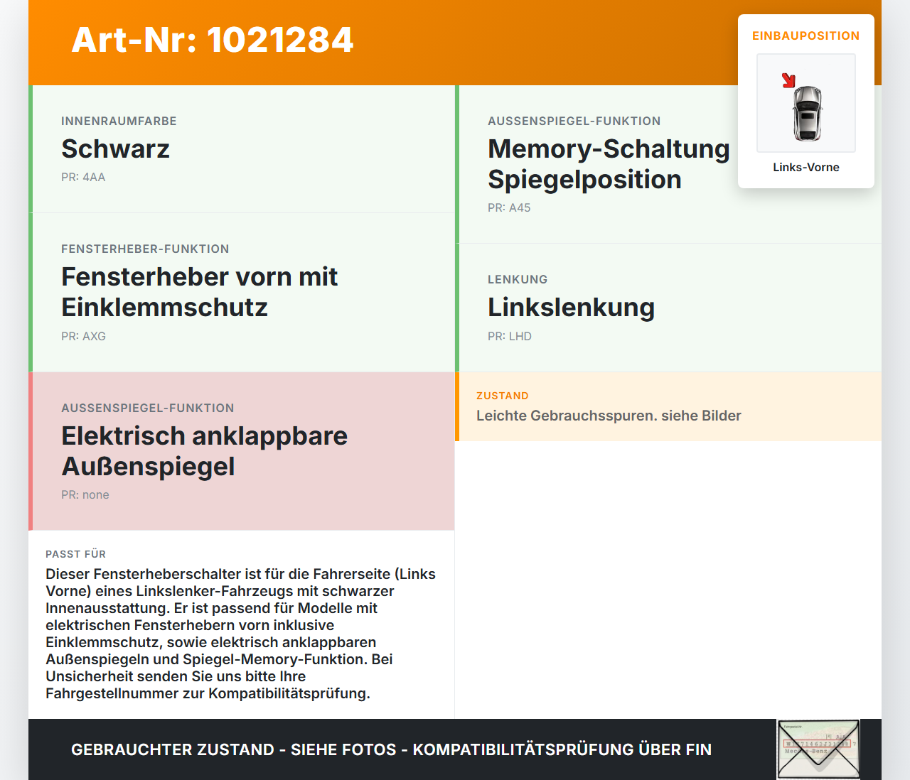 Opel Insignia A G09 09-13 Kombi Fensterheberschalter Schalter Links Vorne Opel Insignia A G09 09-13 05.10.2012... Vorschau 3
