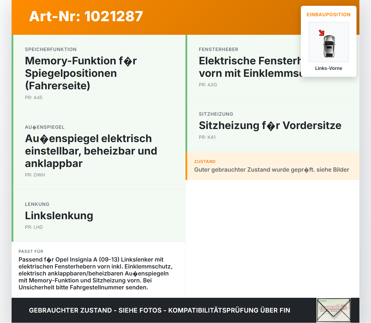 Opel Insignia A G09 09-13 Steuergerät ECU Modul Türsteuergerät Links Vorne Opel Insignia A G09 09-13 05.10.2012... Vorschau 3