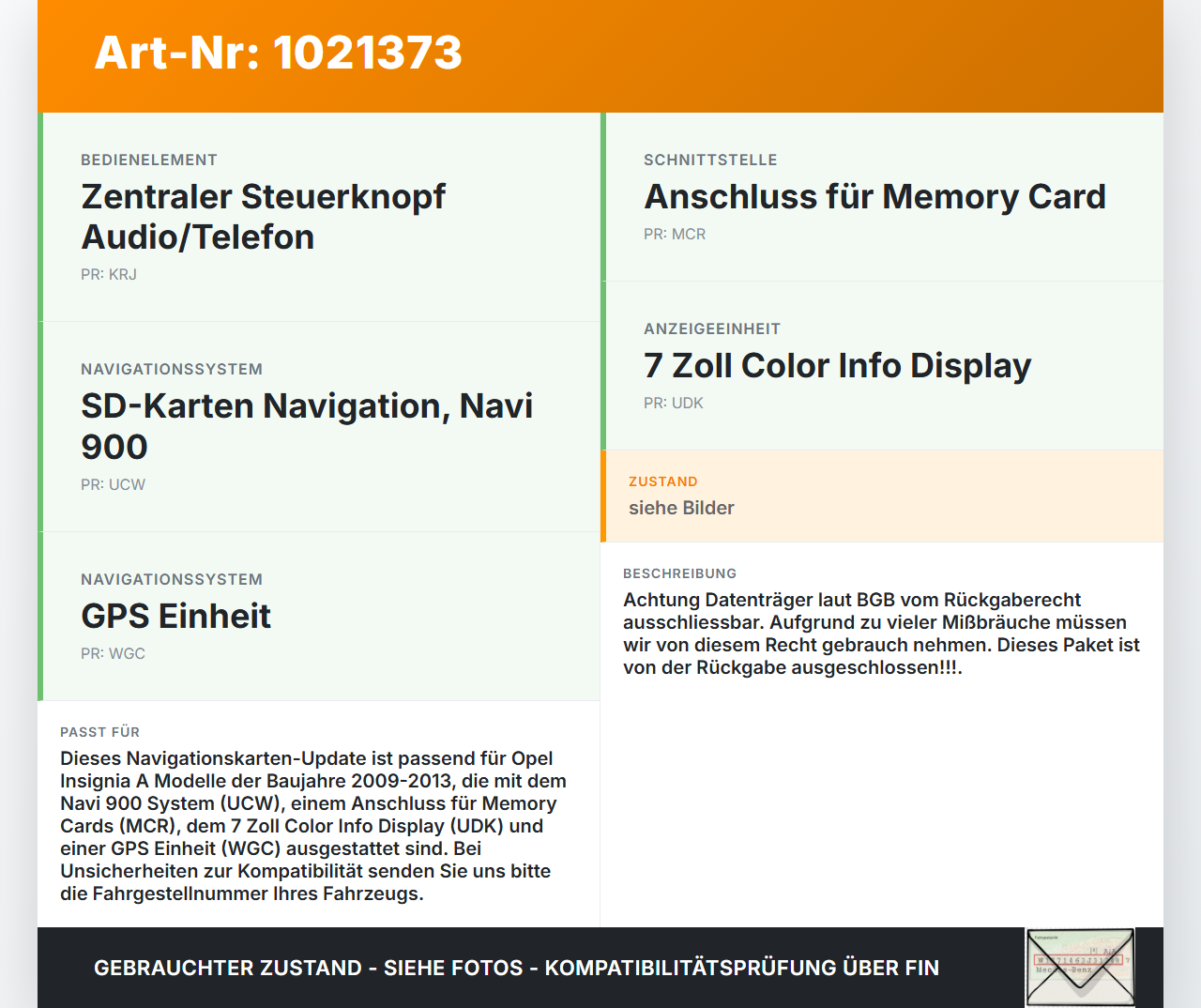 Opel Insignia A G09 09-13 Navi 900 Europe SD Card Navigation Karten Opel Insignia A G09 09-13 05.10.2012... Vorschau 3