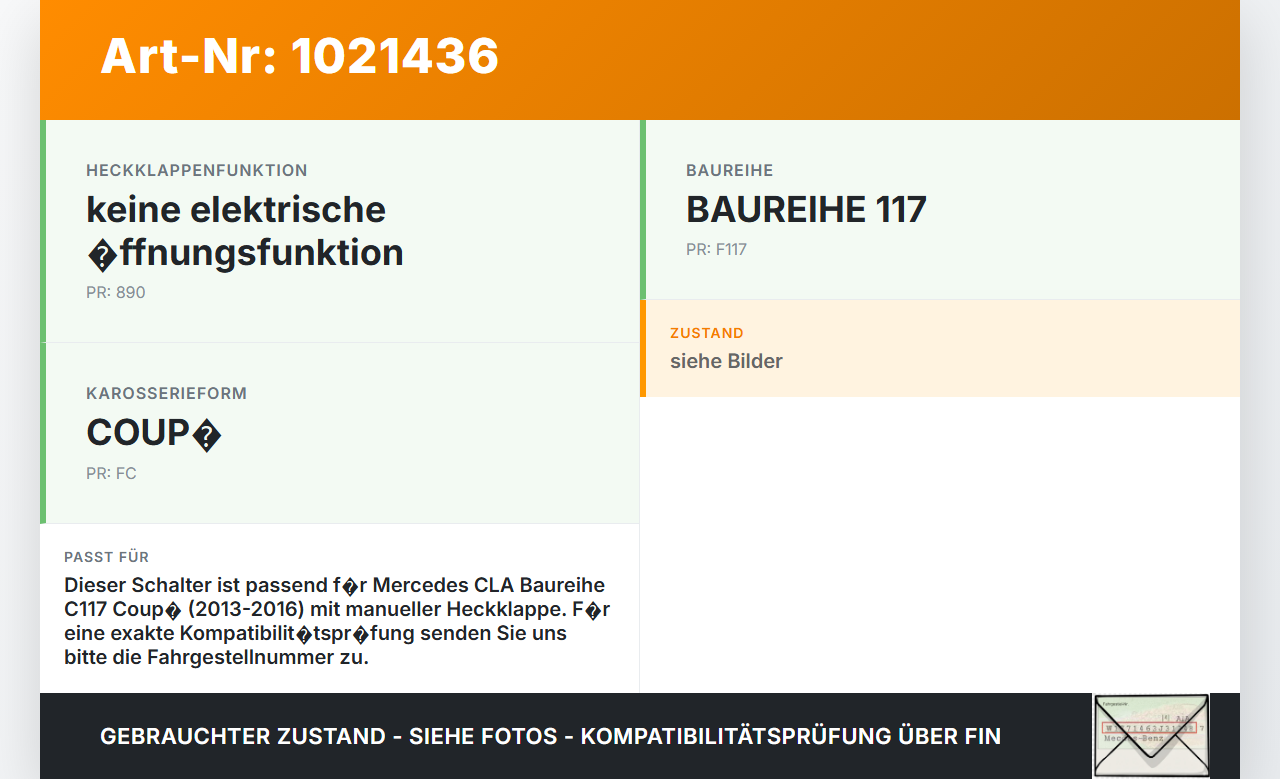 Mercedes CLA 250 C117 13-16 Schalter Öffner für Heckklappe Mercedes CLA 250 C117 13-16 24.06.2014 A2129059200... Vorschau 3
