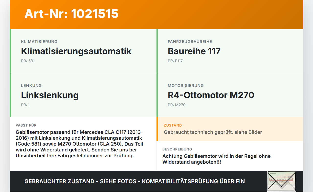Mercedes CLA 250 C117 13-16 Gebläsemotor Lüftermotor Heizungsgebläse Mercedes CLA 250 C117 13-16 24.06.2014... Vorschau 3