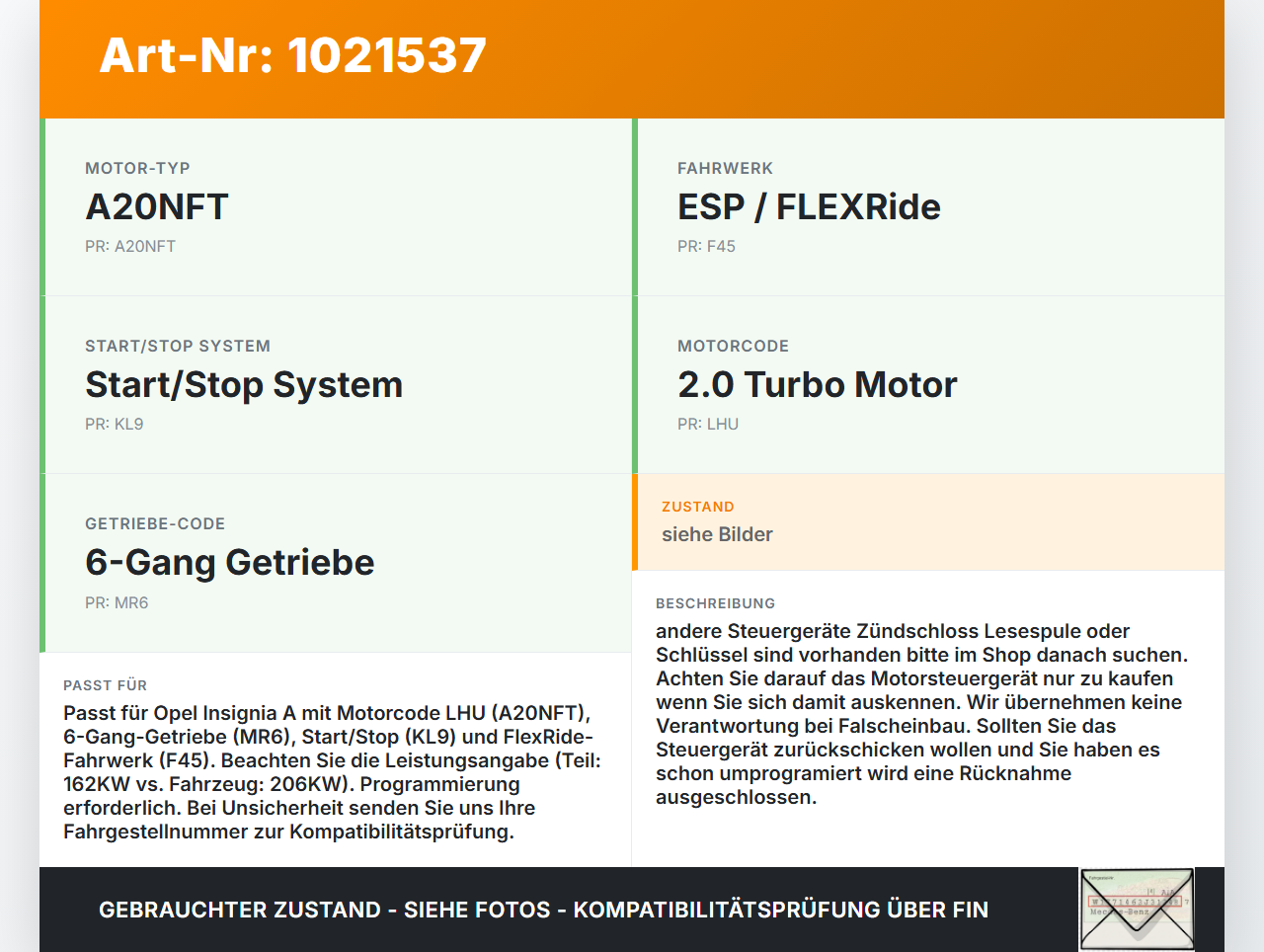 Opel Insignia A G09 09-13 2,0T 162KW Steuergerät ECU für Motor Motorsteuergerät Opel Insignia A G09 09-13... Vorschau 3