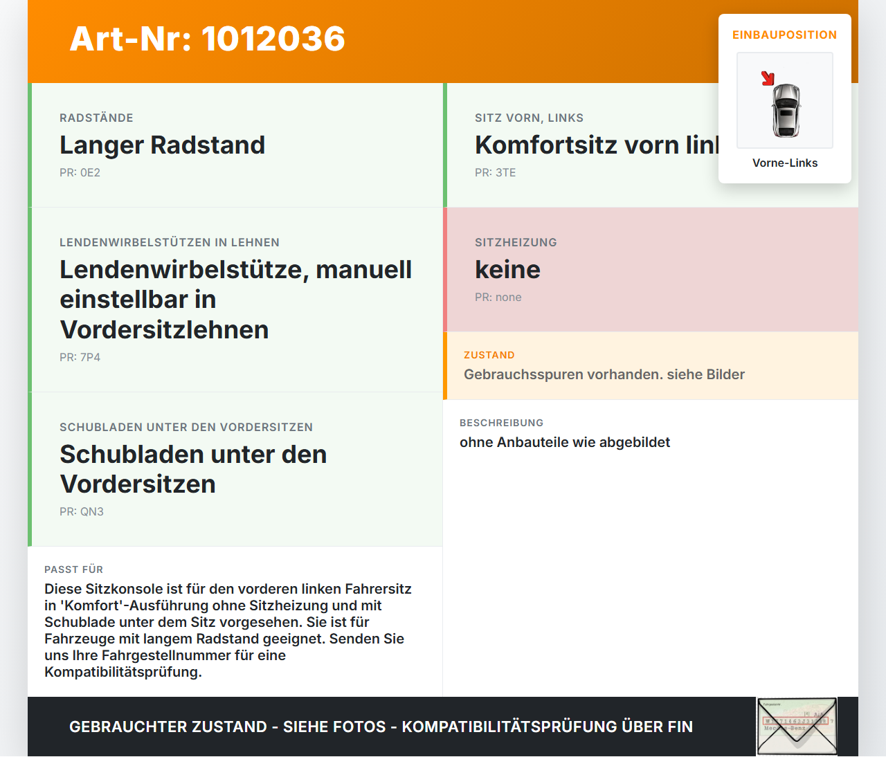 VW Caddy SA IV 15-20 Kombi Sitzkonsole für Fahrersitz Vorne Links VW Caddy SA IV 15-20 11.04.2019 2K5881033B... Vorschau 3