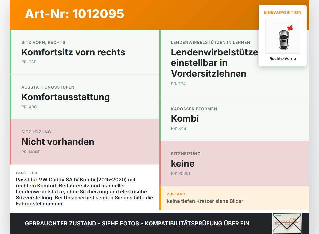 VW Caddy SA IV 15-20 Kombi Blende Innen Verkleidung für Beifahrer Sitz Rechts Vorne Aussen VW Caddy SA IV 15-20... Vorschau 3