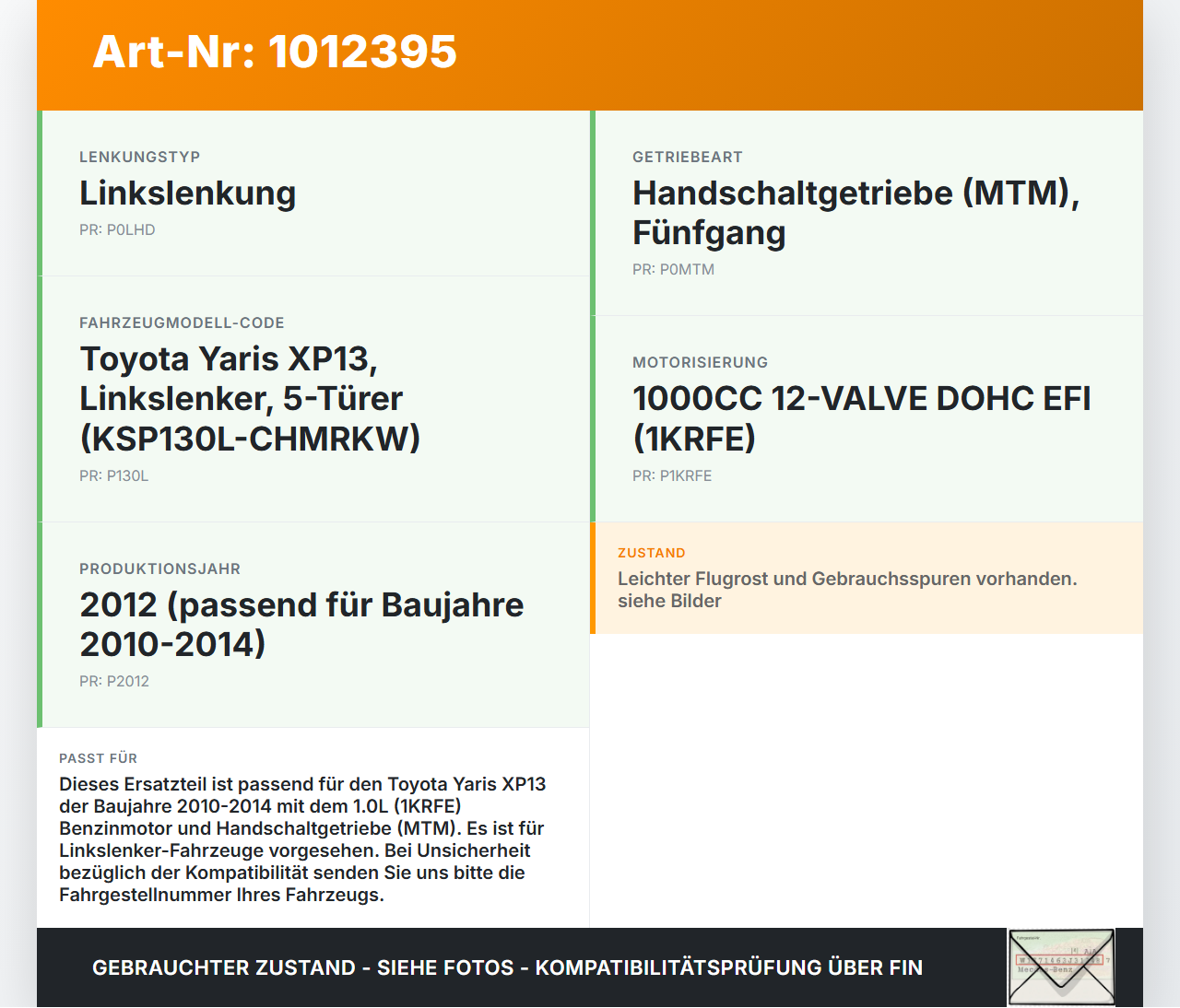 Toyota Yaris XP13 10-14 1,0 51KW Vorderachse Motorträger Motorhalter Achsträger Toyota Yaris XP13 10-14 15.05.2012... Vorschau 3