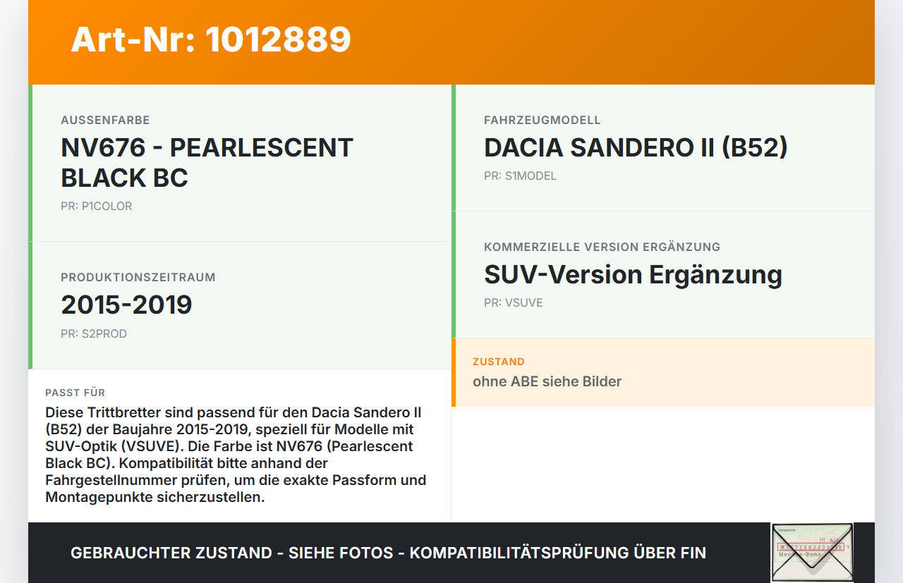 Dacia Sandero II B52 15-19 Lim Trittbretter Seitenbrett Einstiegsstufe Dacia Sandero II B52 15-19 04.03.2015 gebraucht Vorschau 3