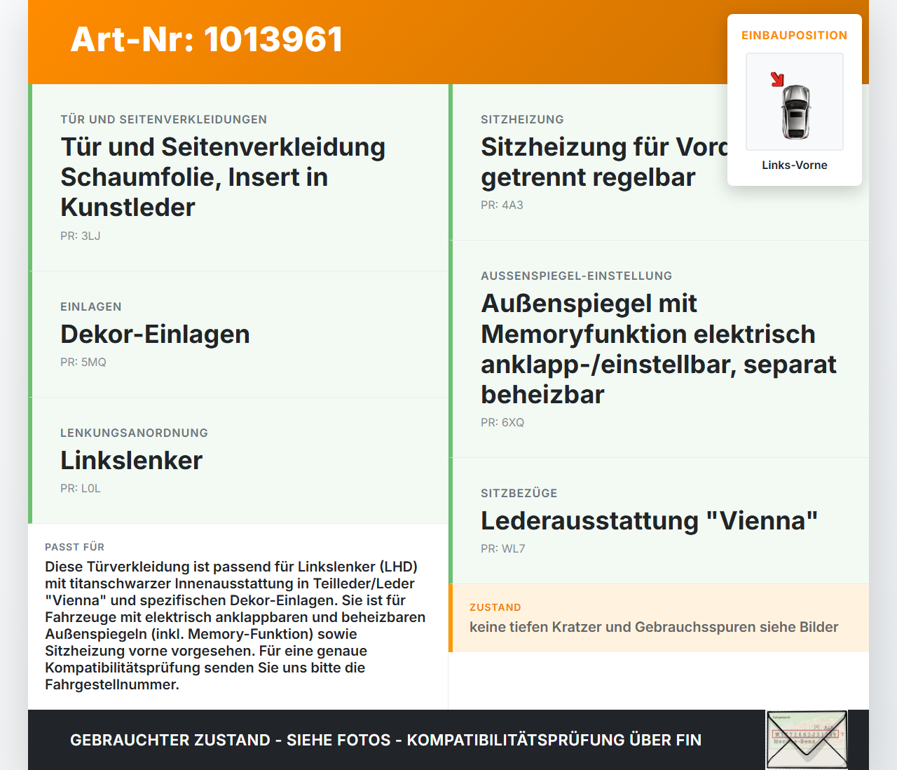 VW Sharan 7N II 10-15 Türverkleidung Türpappe Links Vorne VW Sharan 7N II 10-15 19.03.2012 7N1867011A 7N1867011AHOW... Vorschau 3