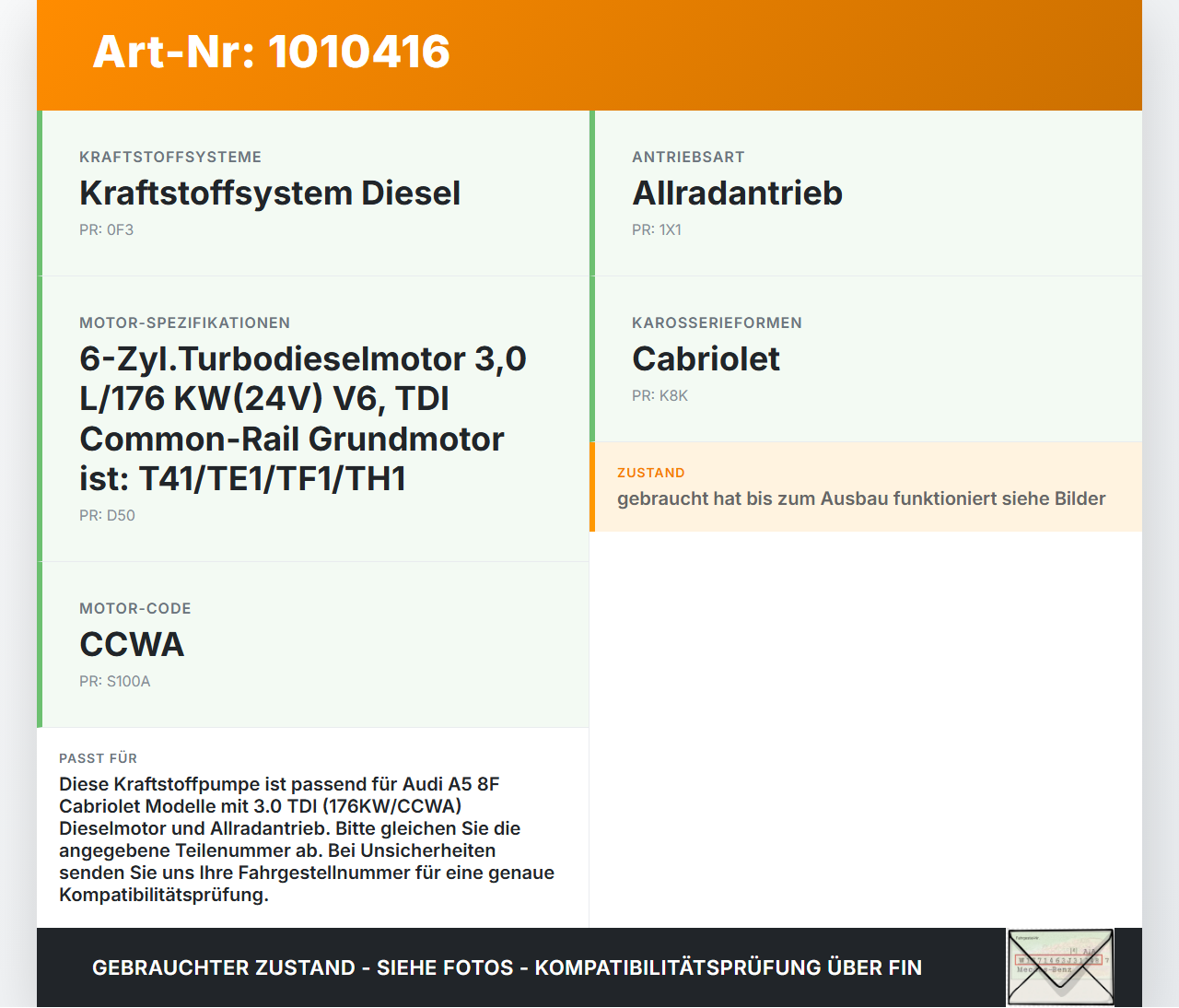 Audi A5 8F Cabrio 09-12 TDI 3,0 176KW Kraftstoffpumpe Kraftstoff Förderpumpe Tankgeber Audi A5 8F Cabrio 09-12... Vorschau 3