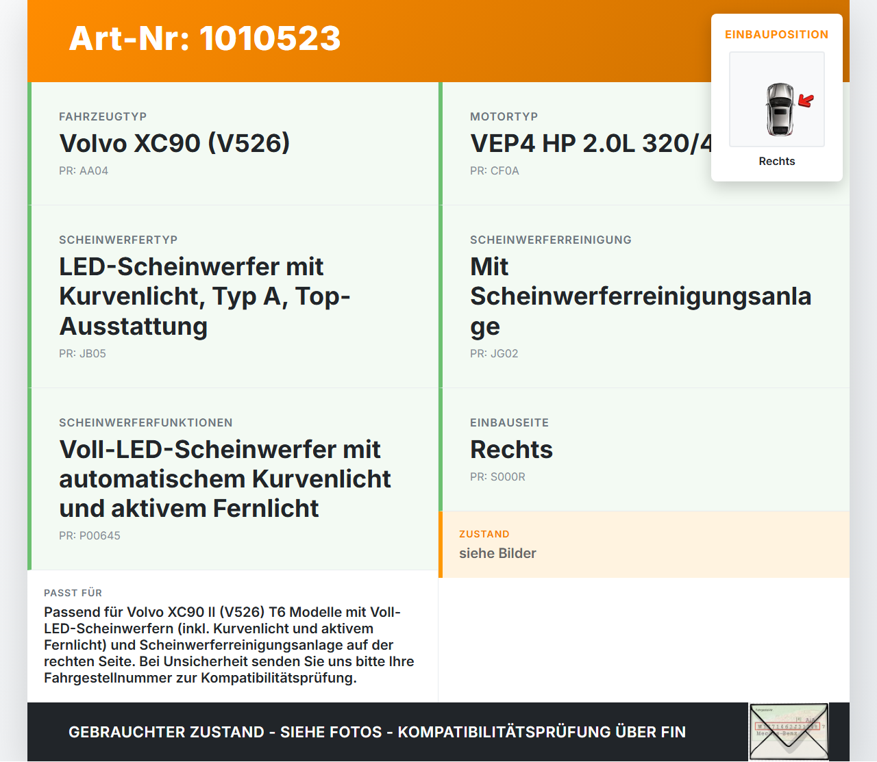 Volvo XC 90 XC90 II T6 Scheinwerfer Steuergerät Vorschaltgerät Lichtmodul Rechts Volvo XC 90 XC90 II T6 02.11.2018... Vorschau 3