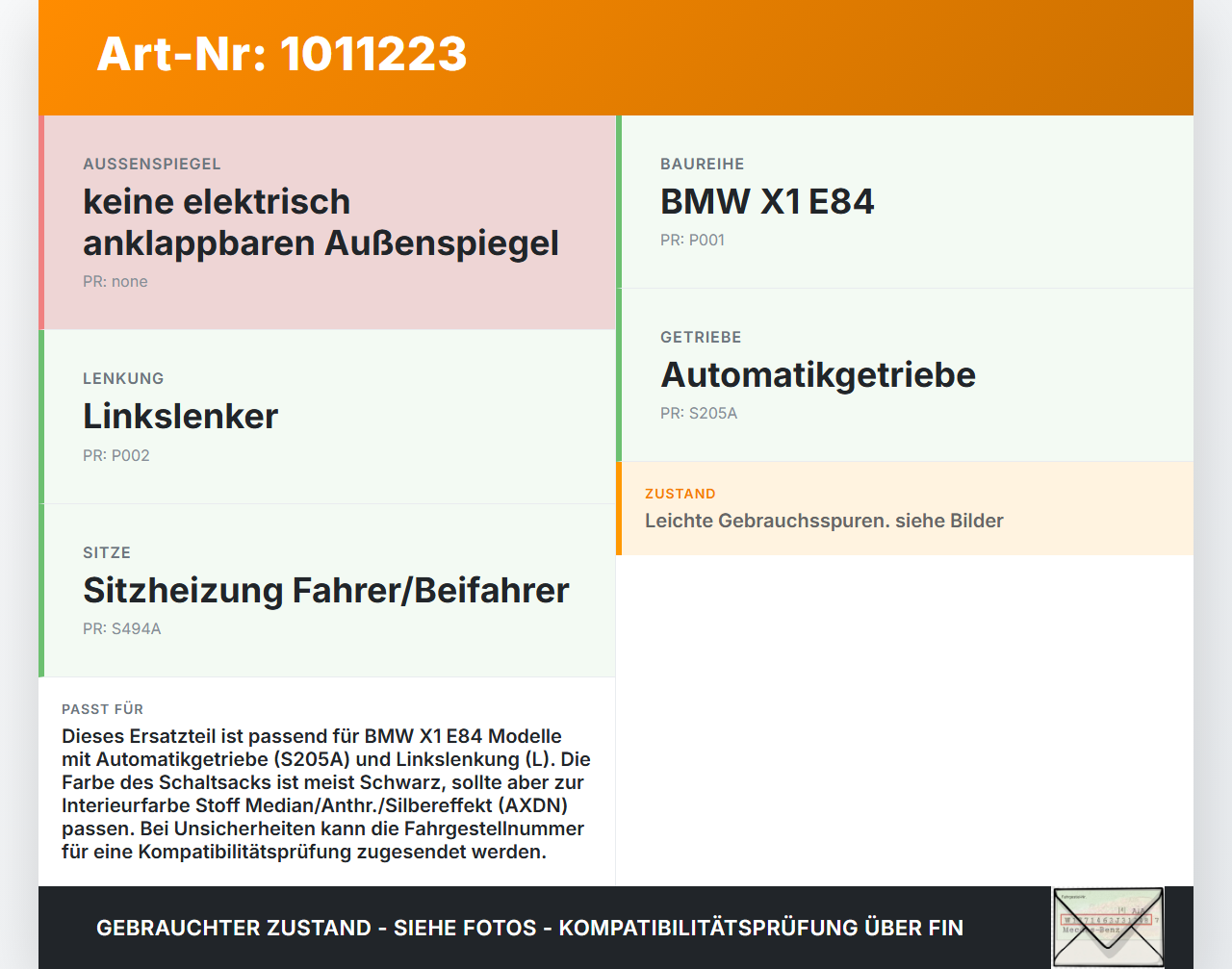BMW X1 E84 X18D 09-12 Autom Schaltsack Schaltmanschette vom Schaltknauf BMW X1 E84 X18D 09-12 21.06.2010 2991685... Vorschau 3