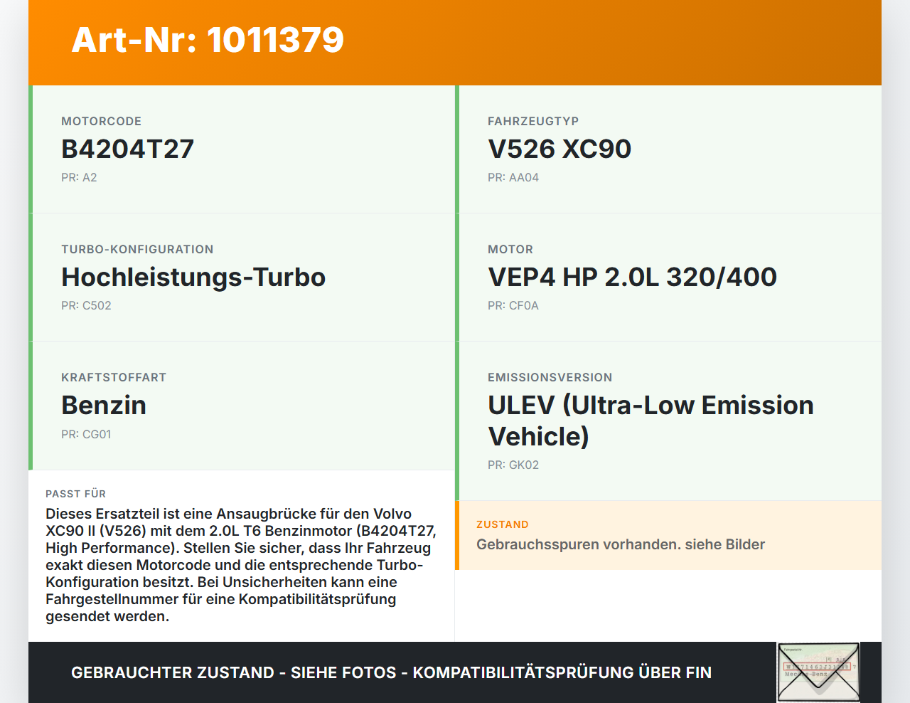 Volvo XC 90 XC90 II T6 T6 2,0 235KW B4204T27 Ansaugbrücke Ansaugkrümmer Saugrohr Volvo XC 90 XC90 II T6 02.11.2018... Vorschau 3