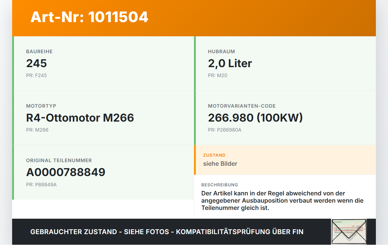 Mercedes W245 B200 05-08 2,0 100KW Injektor Einspritzdüse Zyl.3 Mercedes W245 B200 05-08 17.03.2006 A0000788849... Vorschau 3