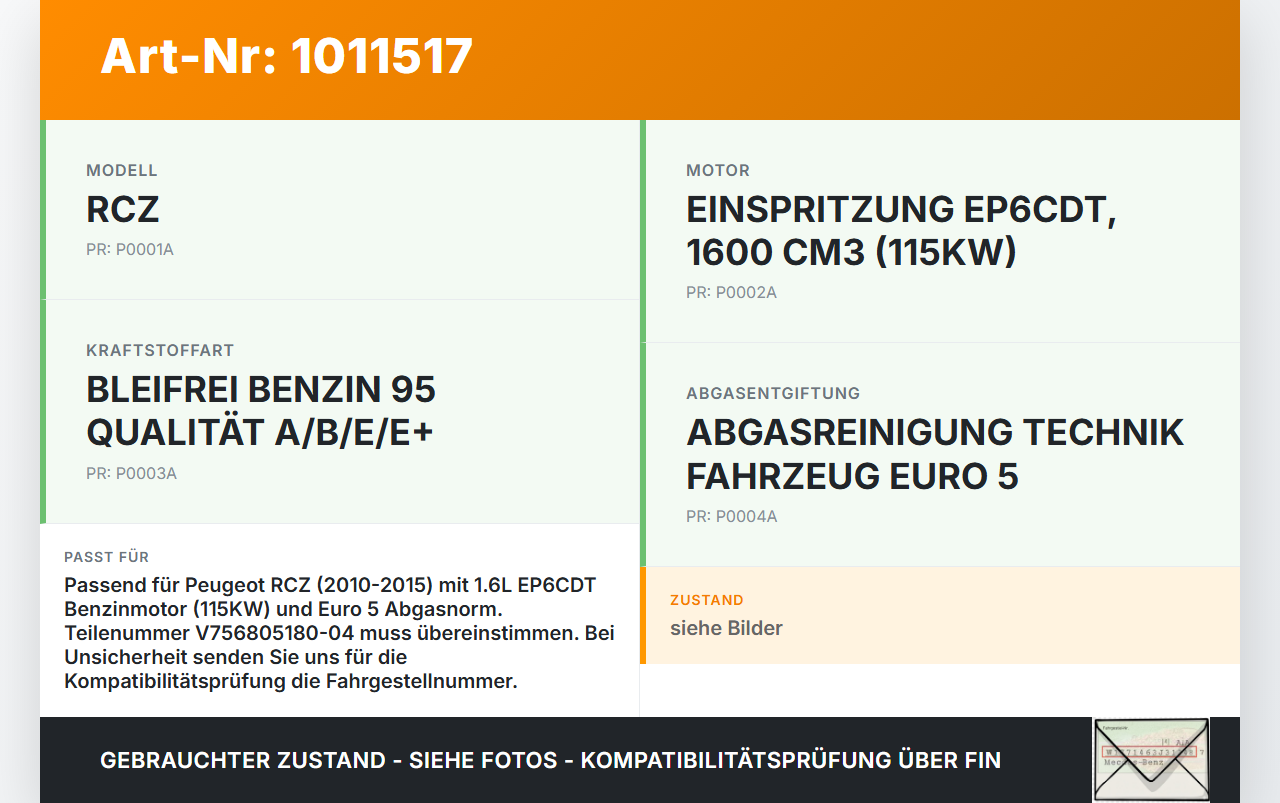 Peugeot RCZ 10-15 1,6 115KW Hochdruck Verteiler Verteilerrohr Peugeot RCZ 10-15 18.04.2011 V756805180-04 gebraucht Vorschau 3