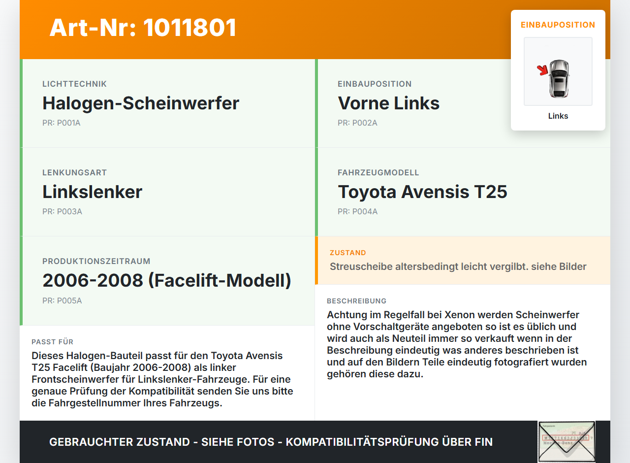 Toyota Avensis T25 06-08 Scheinwerfer Halogen Frontscheinwerfer Links Toyota Avensis T25 06-08 02.02.2006... Vorschau 3