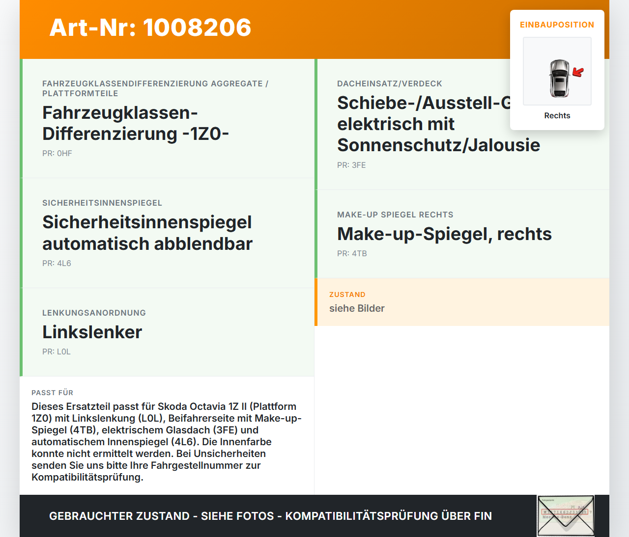 Skoda Octavia 1Z II 09-13 Sonnenblende Rechts Beifahrerseite Skoda Octavia 1Z II 09-13 27.01.2011 1Z0857552BG... Vorschau 3