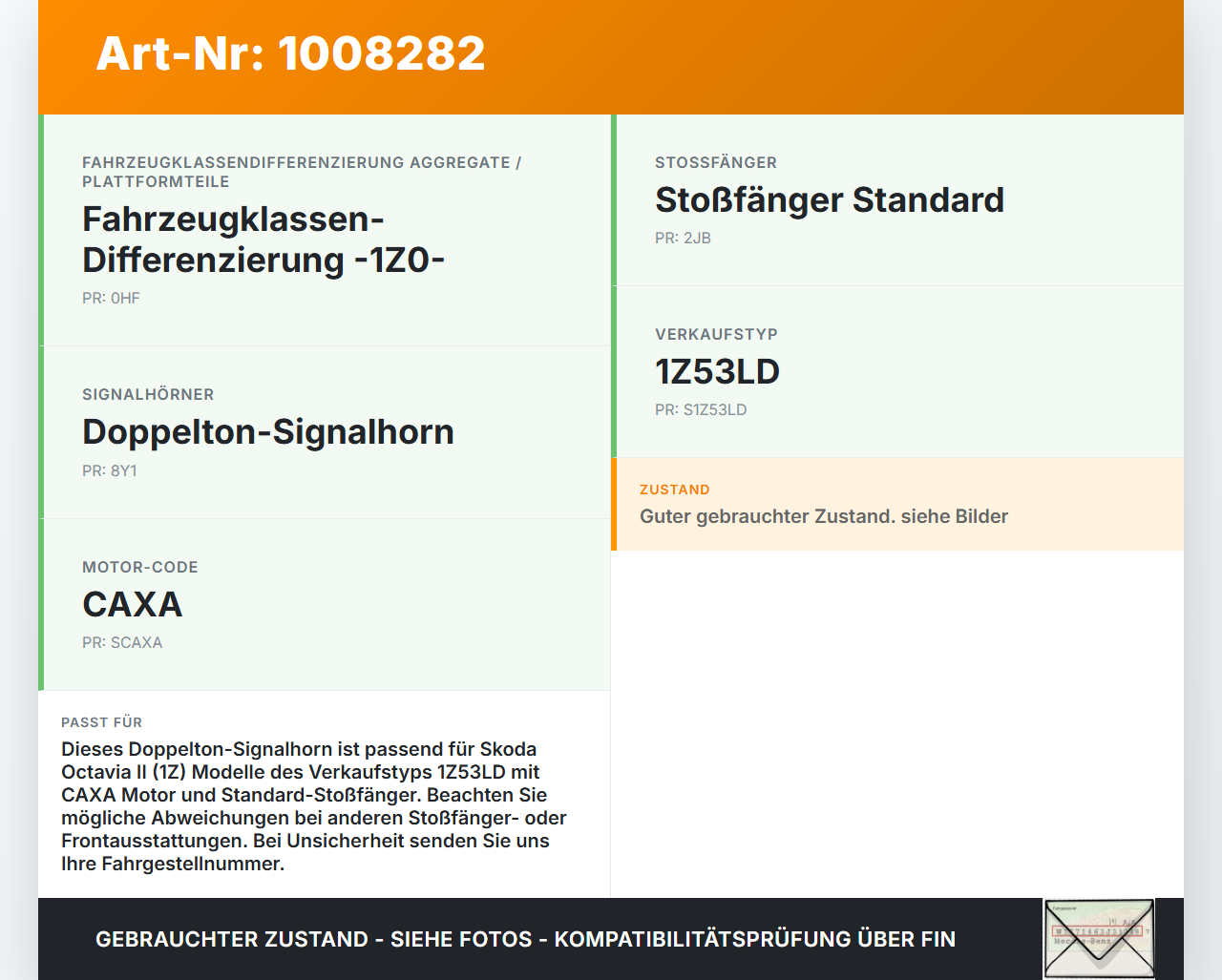 Skoda Octavia 1Z II 09-13 Hupe Signalhorn Skoda Octavia 1Z II 09-13 27.01.2011 1K0951221B 10R031157 A048465 001157... Vorschau 3