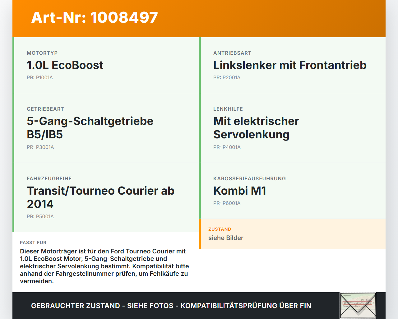 Ford Tourneo Courier 18-22 1,0 74KW Vorderachse Motorträger Motorhalter Achsträger Ford Tourneo Courier 18-22... Vorschau 3