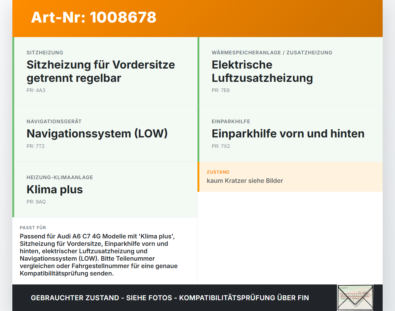 Audi A6 C7 4G 10-14 Bedienteil Bedienelement Heizung Klimabedienteil Audi A6 C7 4G 10-14 07.09.2011 4G0820043K... Vorschau 3