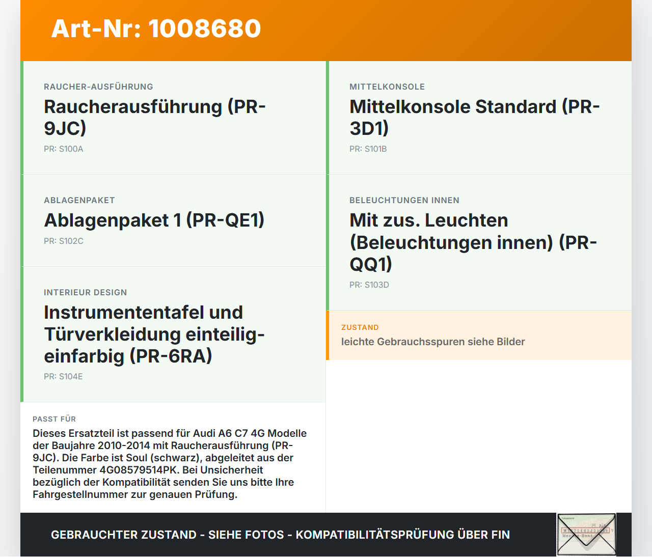 Audi A6 C7 4G 10-14 Aschenbecher Ascher mit Zigarettenanzünder Audi A6 C7 4G 10-14 07.09.2011 4G0857951... Vorschau 3