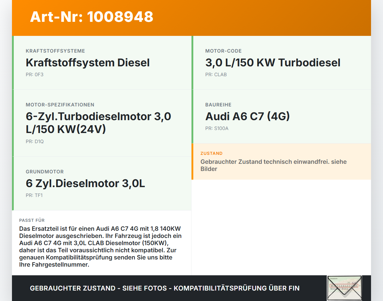 Audi A6 C7 4G 10-14 1,8 140KW Kraftstoffpumpe Kraftstoff Förderpumpe Tankgeber Audi A6 C7 4G 10-14 07.09.2011... Vorschau 3