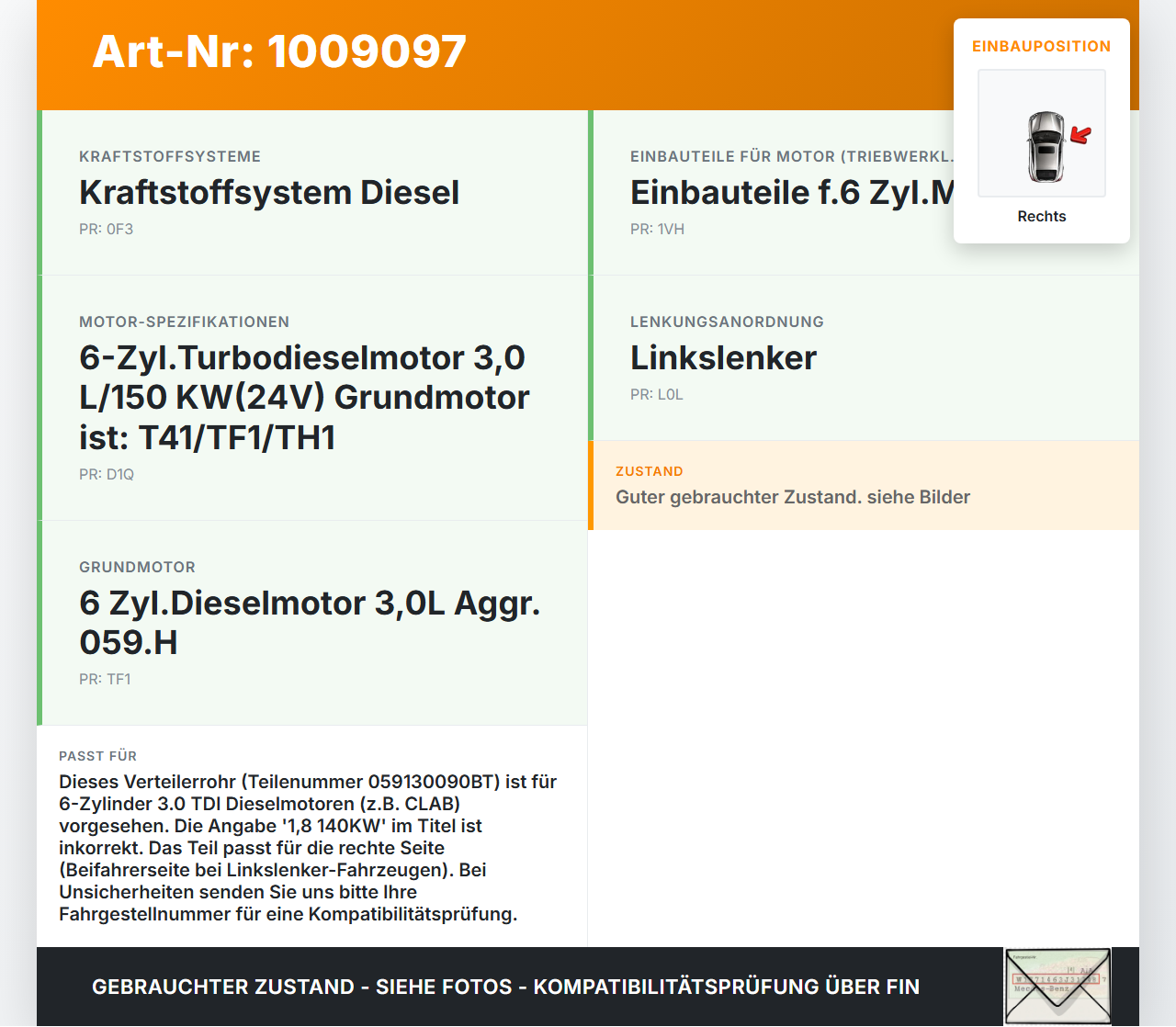 Audi A6 C7 4G 10-14 1,8 140KW Verteilerrohr für Hochdruck Verteiler Rechts Audi A6 C7 4G 10-14 07.09.2011... Vorschau 3