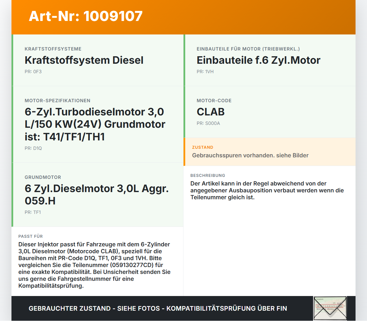 Audi A6 C7 4G 10-14 1,8 140KW Injektor Einspritzdüse Zyl.5 Audi A6 C7 4G 10-14 07.09.2011 059130277CD 0445117022... Vorschau 3