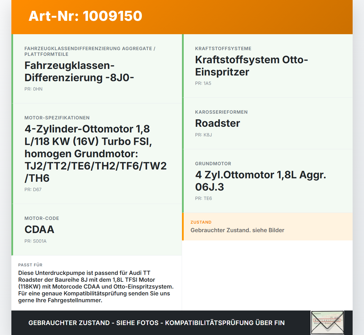 Audi TT Roadster 8J 8J9 10-14 TFSI 1,8 118KW CDAA Unterdruckpumpe Vakuumpumpe Pumpe Audi TT Roadster 8J 8J9 10-14... Vorschau 3