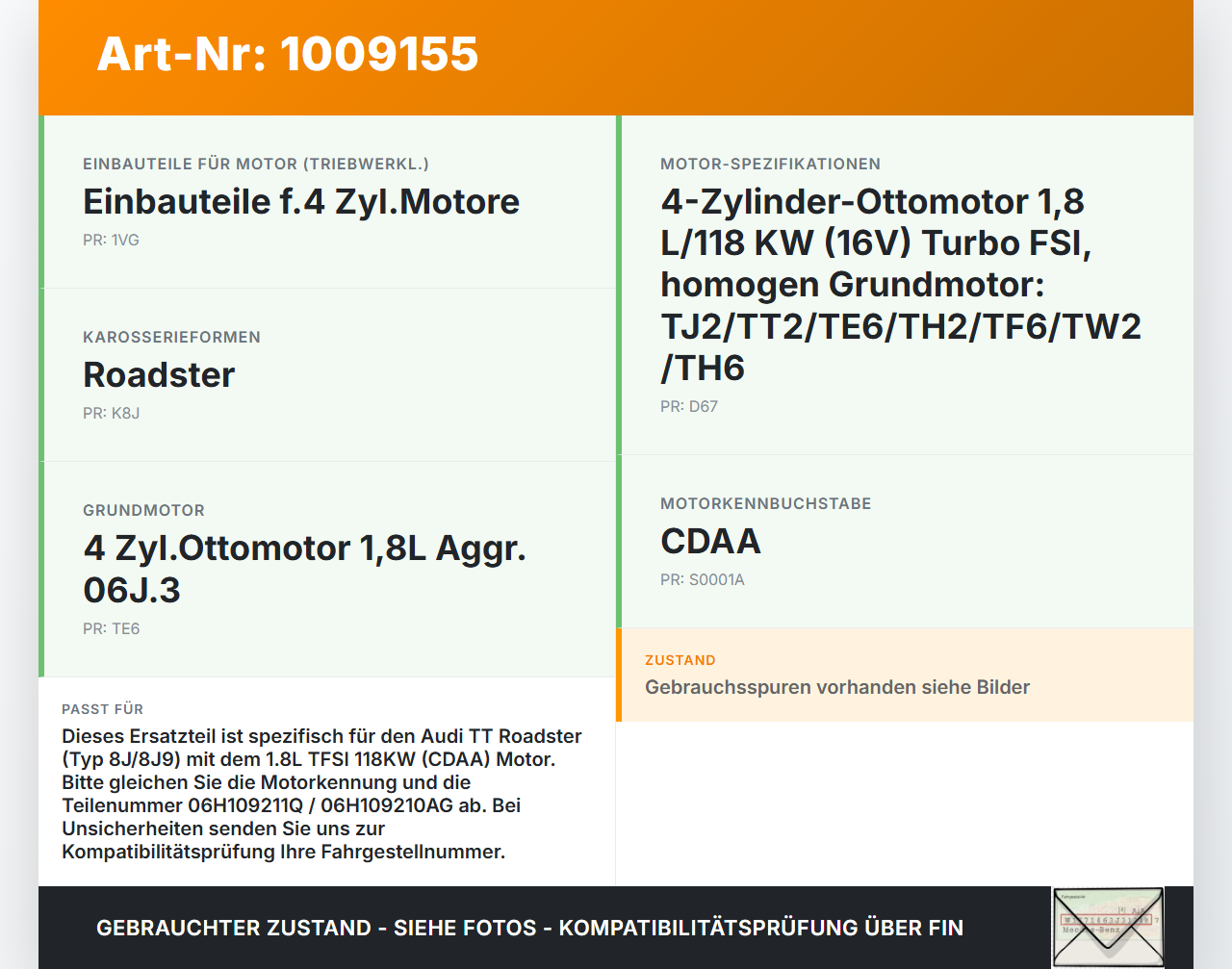 Audi TT Roadster 8J 8J9 10-14 TFSI 1,8 118KW Verkleidung Abdeckung für Steuerkette Audi TT Roadster 8J 8J9 10-14... Vorschau 3