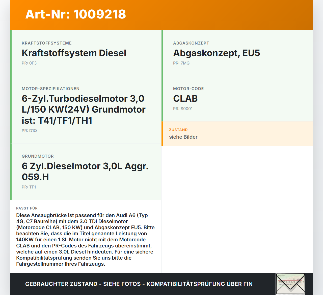 Audi A6 C7 4G 10-14 1,8 140KW CLAB Ansaugbrücke Ansaugkrümmer Audi A6 C7 4G 10-14 07.09.2011 059129711CF gebraucht Vorschau 3