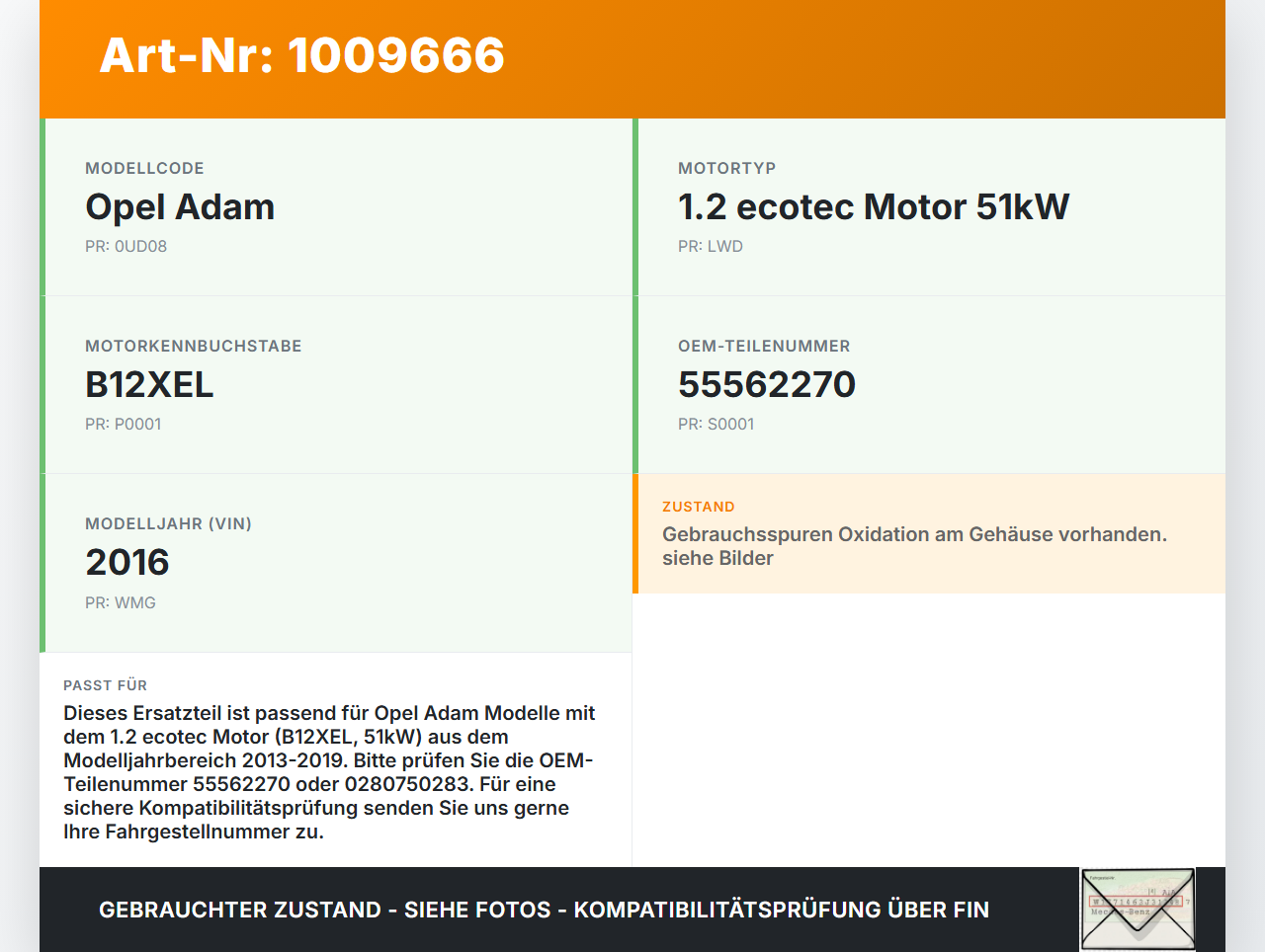 Opel Adam M13 13-19 1,2 51KW B12XEL Drosselklappe Opel Adam M13 13-19 29.07.2016 55562270 0280750283 gebraucht Vorschau 3