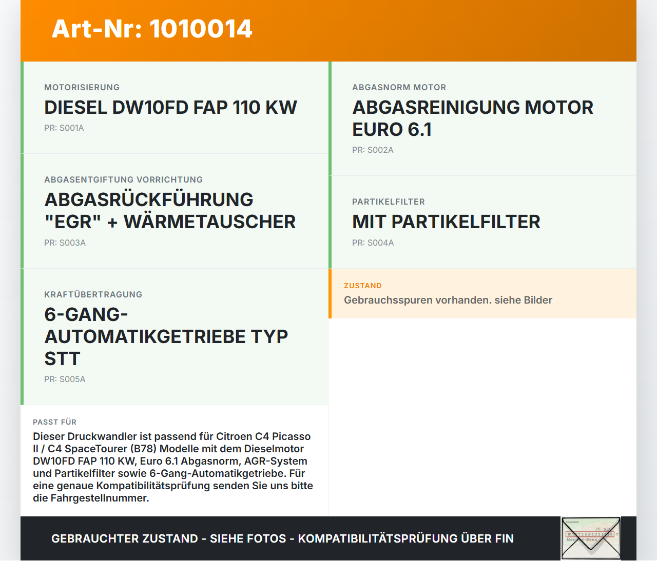 Citroen C4 Picasso II 13-22 HDI 2,0 110KW Druckwandler Magnetventil Unterdruckventil Citroen C4 Picasso II 13-22... Vorschau 3