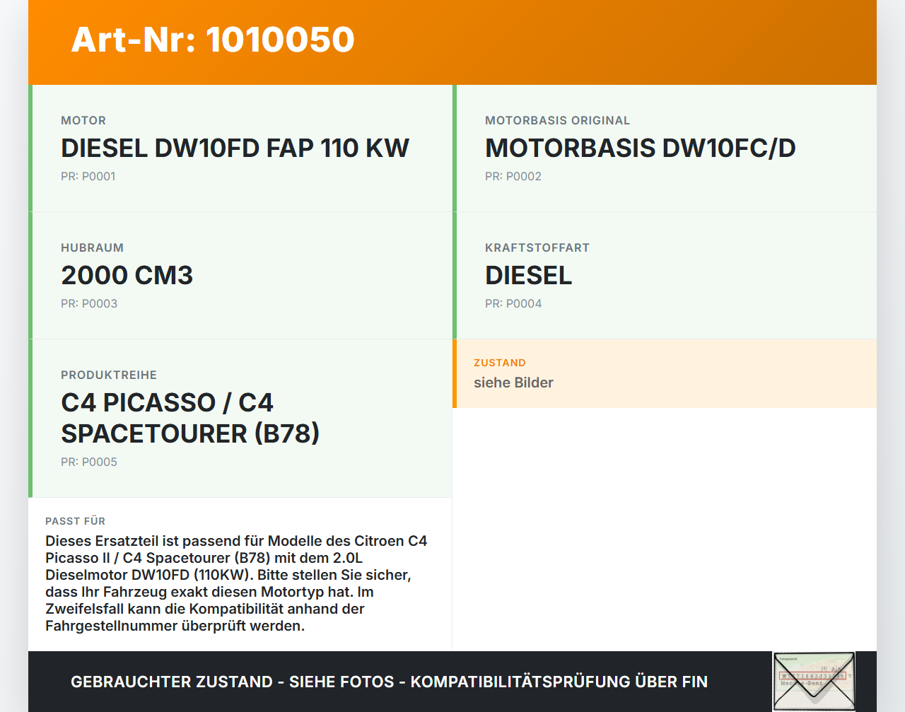 Citroen C4 Picasso II 13-22 HDI 2,0 110KW DW10FD Ölmessstab Öl Stab Citroen C4 Picasso II 13-22 08.10.2014... Vorschau 3