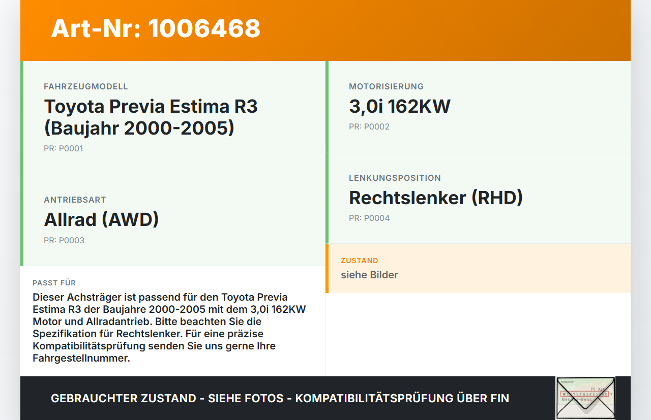 Toyota Previa Estima R3 00-05 3,0i 162KW Vorderachse Motorträger Motorhalter Achsträger Toyota Previa Estima R3... Vorschau 3
