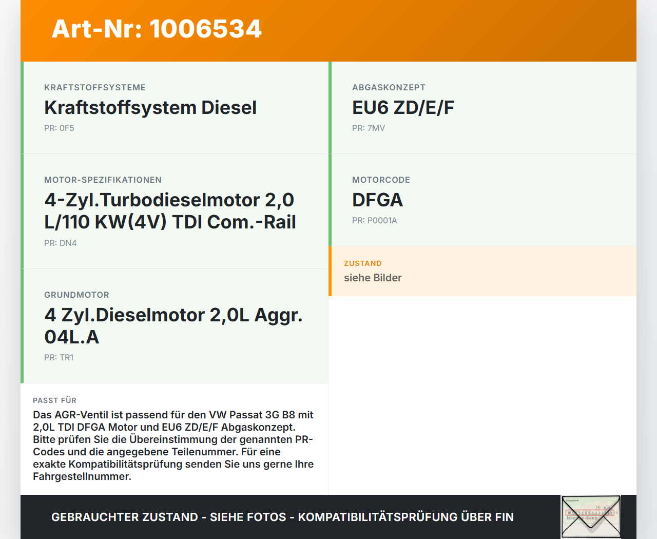 VW Passat 3G B8 14-19 2,0 110KW DFGA EGR AGR Ventil Abgasrückführung VW Passat 3G B8 14-19 31.01.2018 04L131501M... Vorschau 3