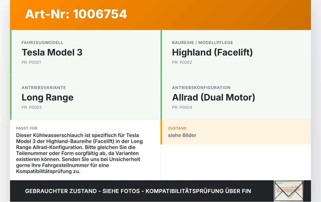 Tesla Model 3 LR Highland EV  KW Kühlwasserschlauch Wasserschlauch Tesla Model 3 LR Highland 16.01.2024 gebraucht Vorschau 3
