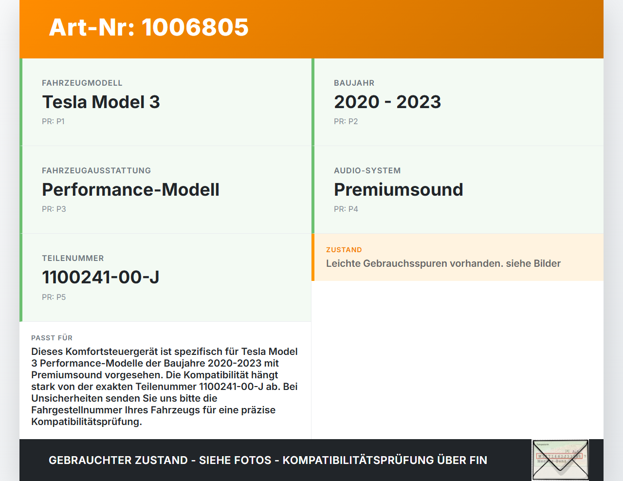 Tesla Model 3 Perf 20-23 Komfortsteuergerät Security Controller Modul Steuergerät Tesla Model 3 Perf 20-23... Vorschau 3