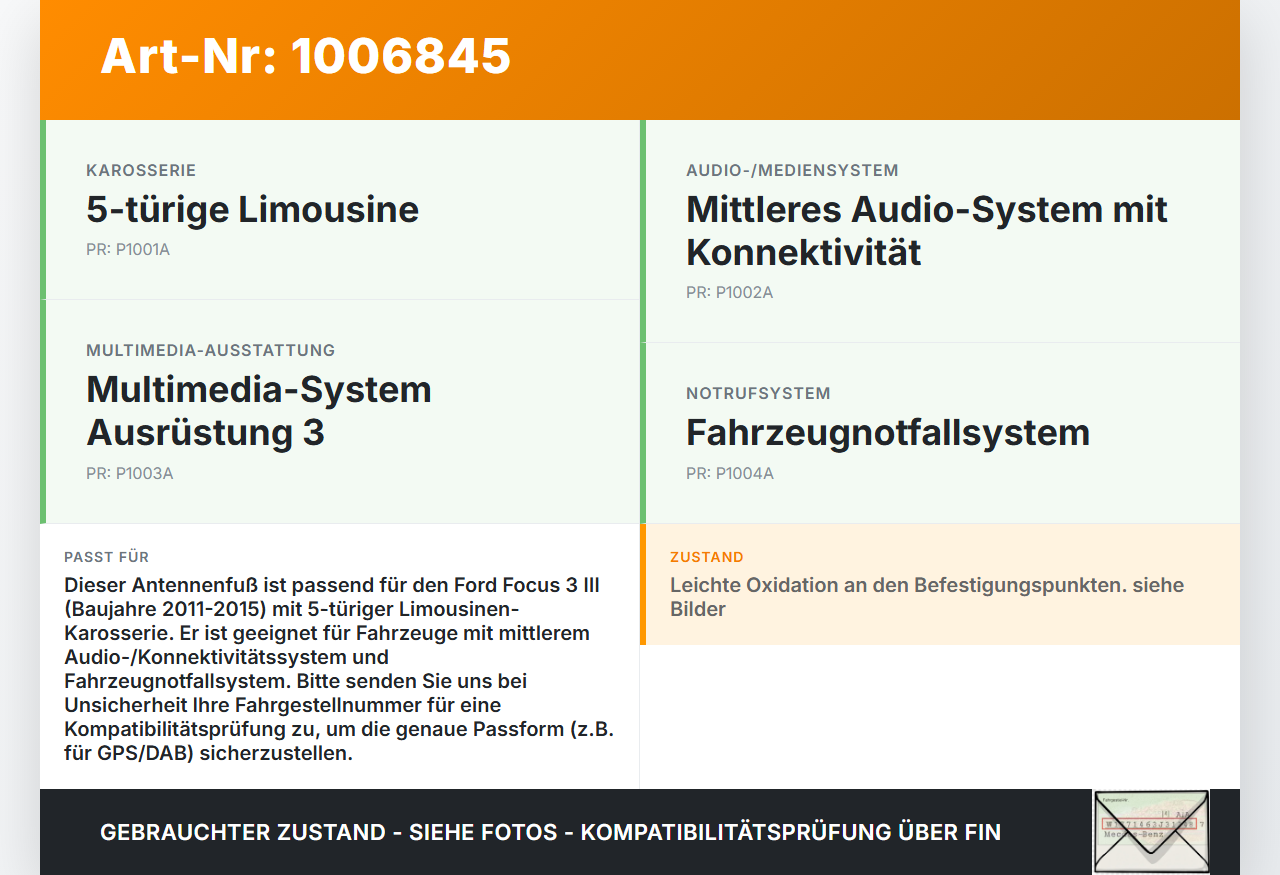 Ford Focus 3 III 11-15 Antennenfuß für Antenne Dachantenne Ford Focus 3 III 11-15 27.05.2014 AM5T-18828-BE gebraucht Vorschau 3