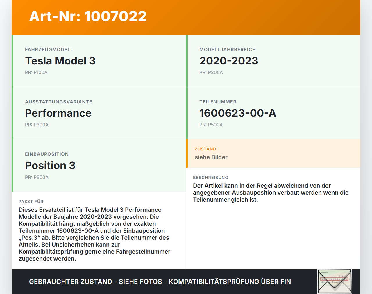 Tesla Model 3 Perf 20-23 Luftklappenstellmotor Stellmotor Pos.3 Tesla Model 3 Perf 20-23 18.04.2023 1600623-00-A... Vorschau 3