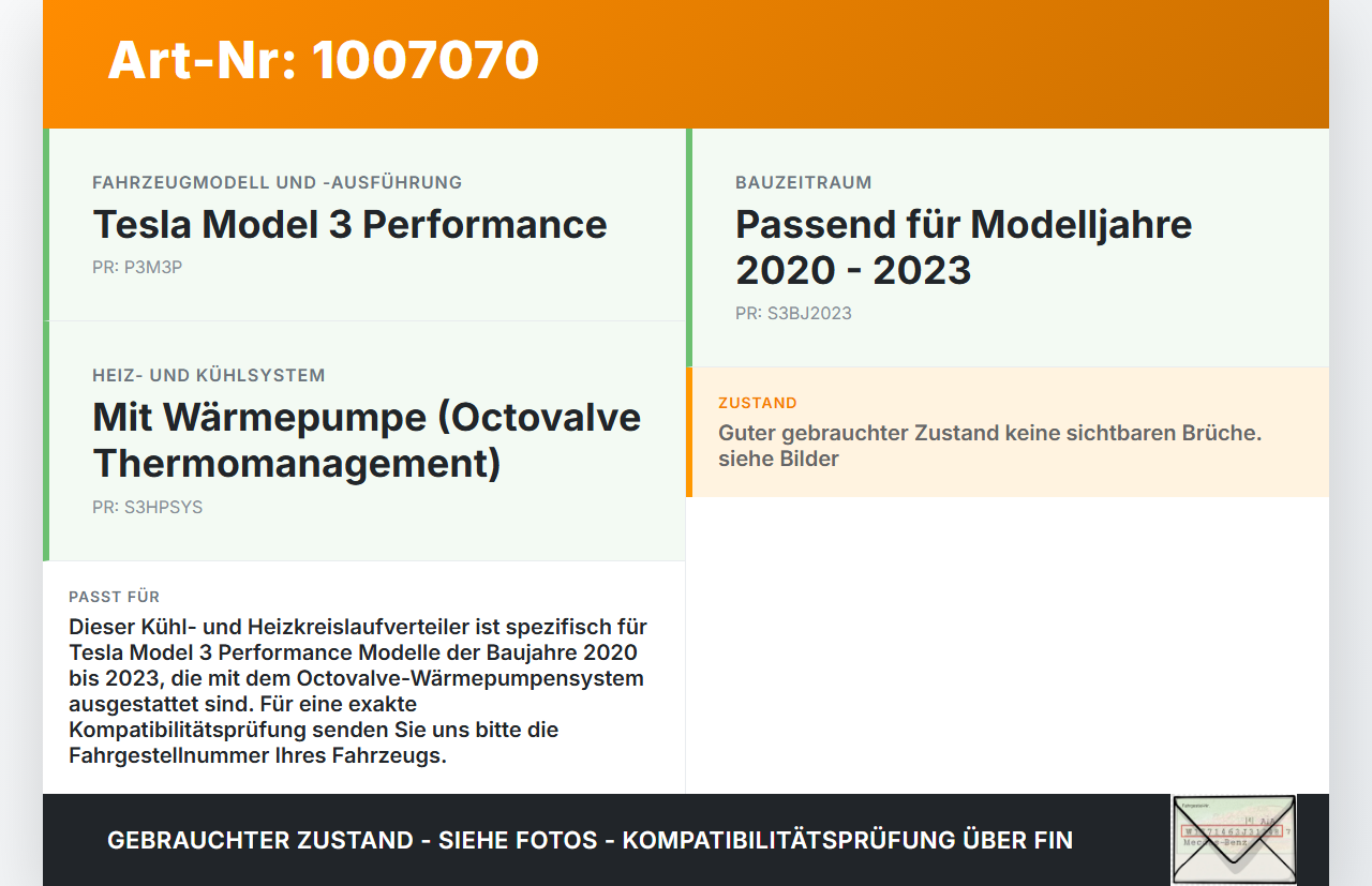 Tesla Model 3 Perf 20-23 Kühl- Heizkreislaufverteiler Octovalve Wärmetauscher Steuerventile Tesla Model 3 Perf... Vorschau 3