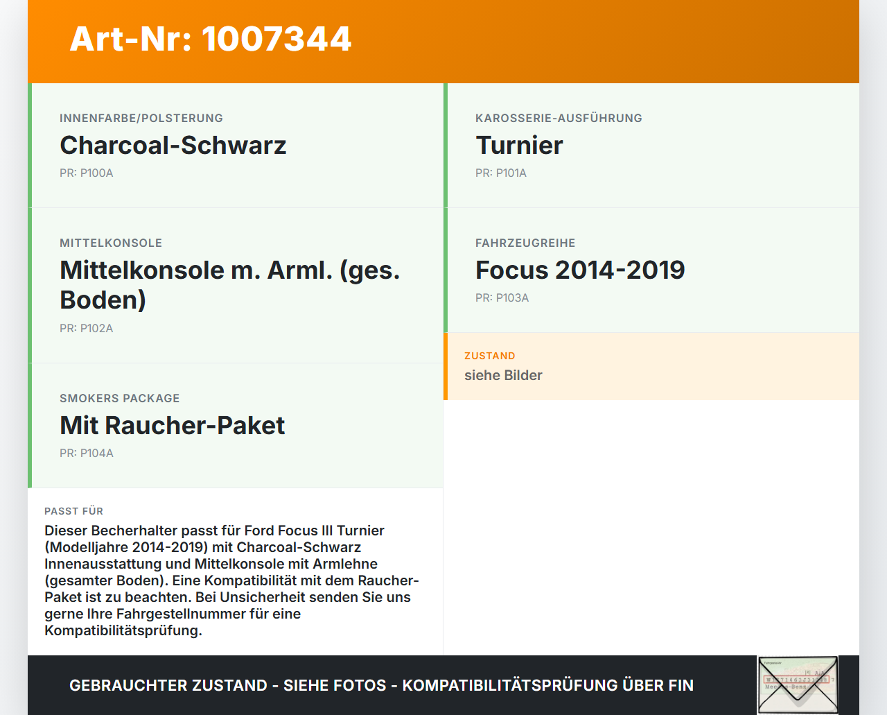 Ford Focus III 3 14-20 Kombi Becherhalter Getränkehalter Ford Focus III 3 14-20 17.02.2015 F1EB-R13560-BDW... Vorschau 3