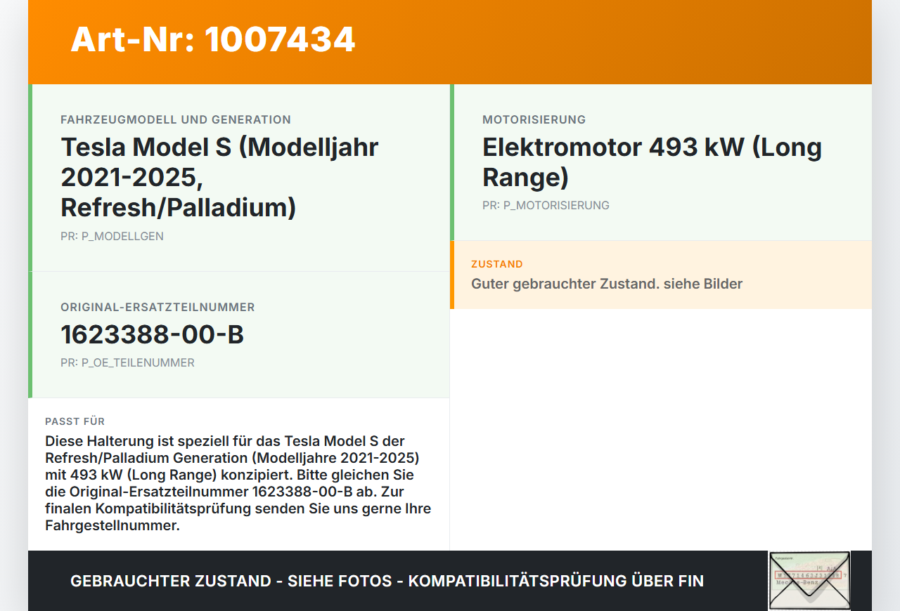 Tesla Model S Palladium 21-25 EV  493KW Halterung für Lautsprecher Tesla Model S Palladium 21-25 30.07.2024... Vorschau 3