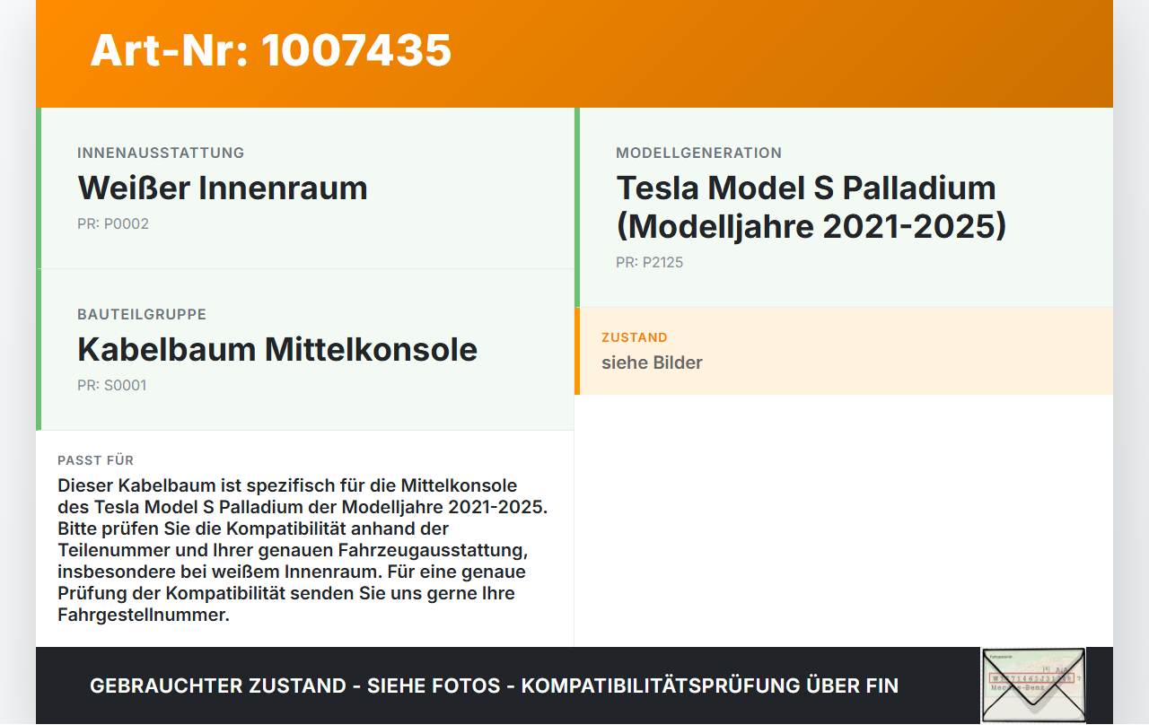 Tesla Model S Palladium 21-25 Kabelbaum Innen für Mittelkonsole Tesla Model S Palladium 21-25 30.07.2024... Vorschau 3
