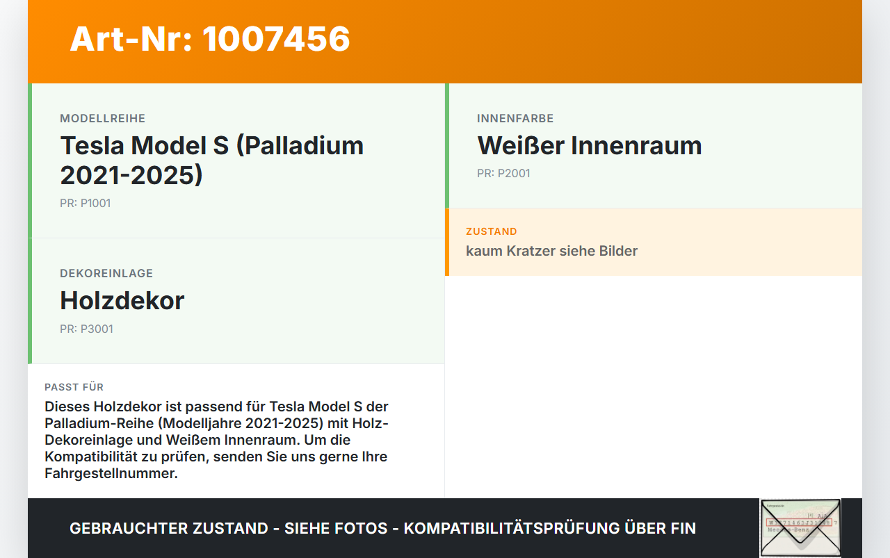 Tesla Model S Palladium 21-25 Holzdekor Leiste Holz Blende Schiebe- Deckel Tesla Model S Palladium 21-25 30.07.2024... Vorschau 3