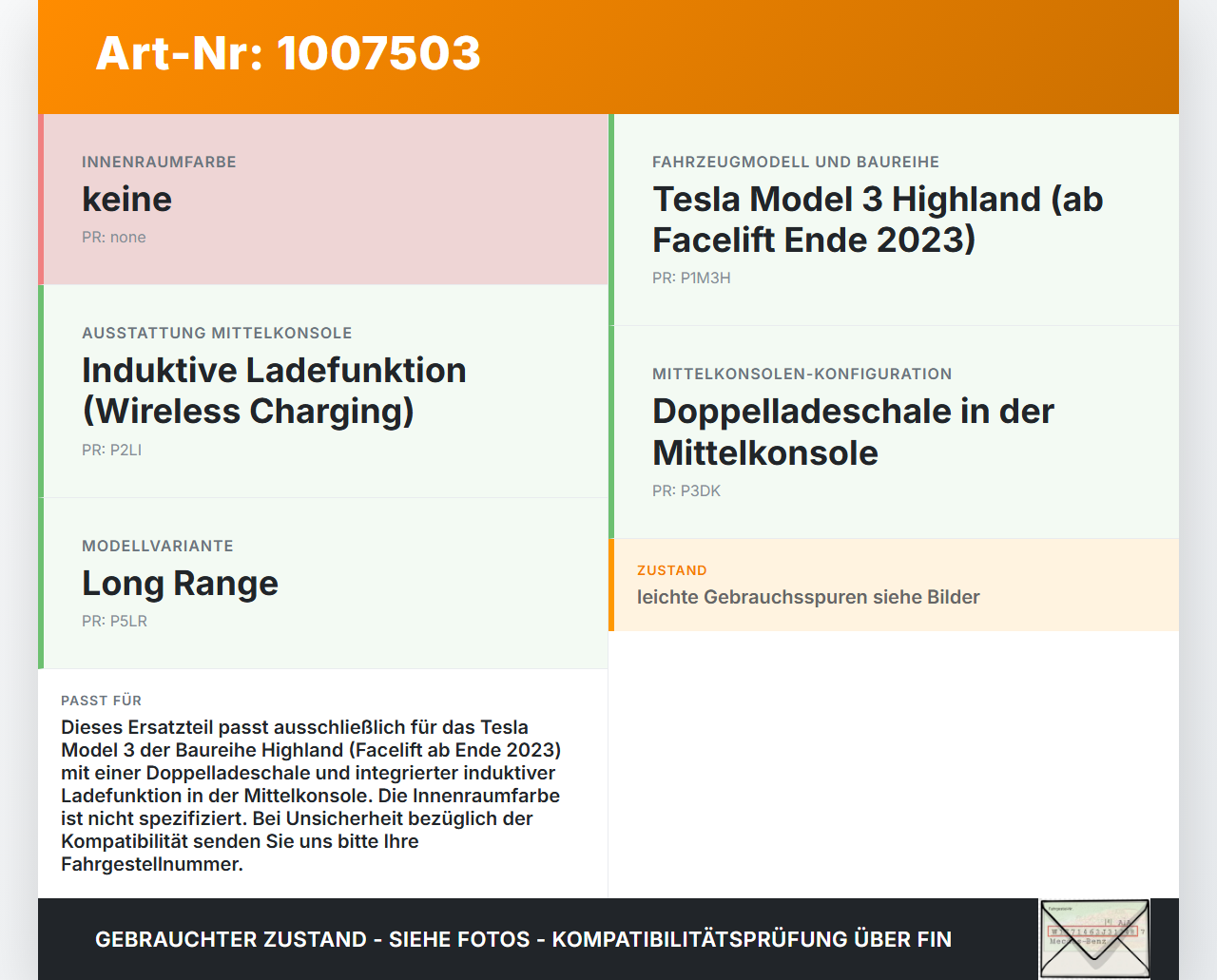 Tesla Model 3 LR Highland Blende Doppelladeschale für Mittelkonsole Induktive Ladestation Tesla Model 3 LR Highland... Vorschau 3